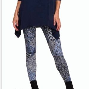 LBISSE Decorative Blue Leggings. Size M